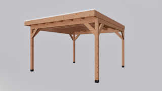 Douglas overkapping 400×400 cm met overstek Verando